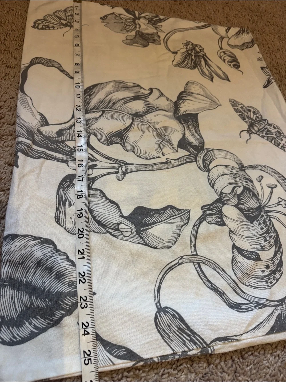 Pottery Barn Pippa Floral Print Organic Sham, Standard, Charcoal Eco-Friendly